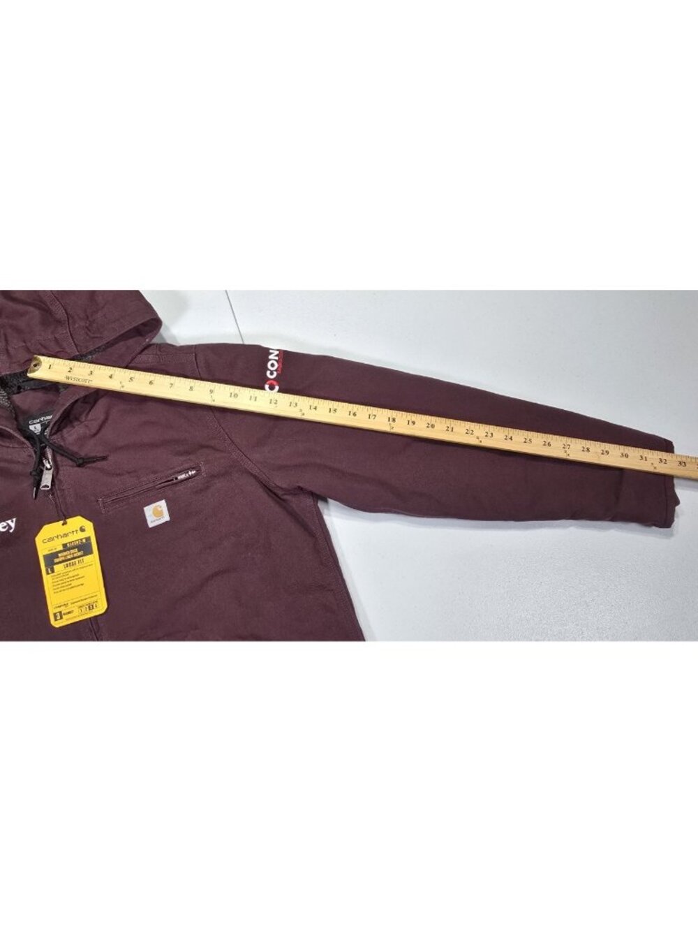 Carhartt Full Zip Duck Canvas Hooded Sherpa Lined Work Coat Jacket Women's L New - Picture 6 of 16